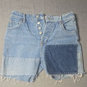 Patchwork Denim Shorts